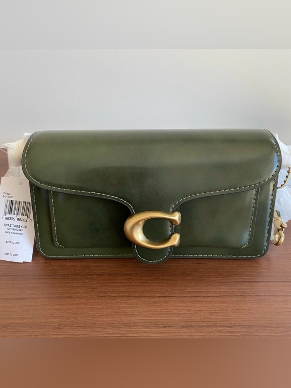 Coach Tabby 20 in Dark Olive Spazzolato Leather CW632